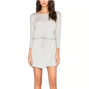 Splendid Revolve Heathered Gray Jersey Drawstring Mini Dress Women Size S